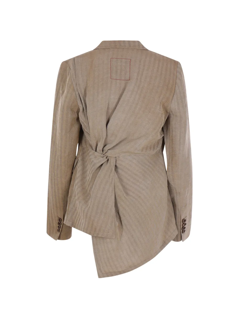 Uma Wang Kylie asymmetrische blazer met visgraatpatroon Bruin