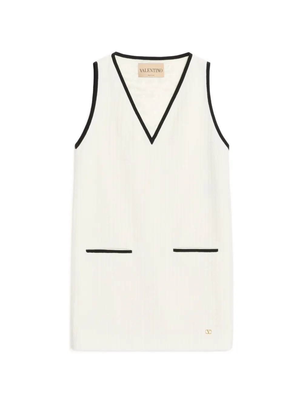 Valentino Garavani mini dress in Canestrello cotton tweed - Neutrals