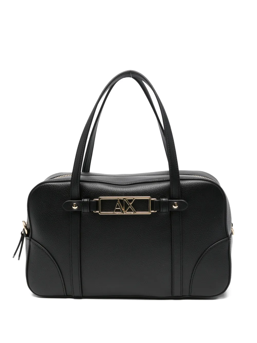 Armani Exchange logo-plaque leather tote bag - Nero