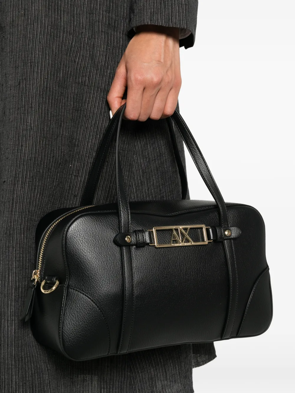 Armani Exchange Shopper met logoplakkaat Zwart