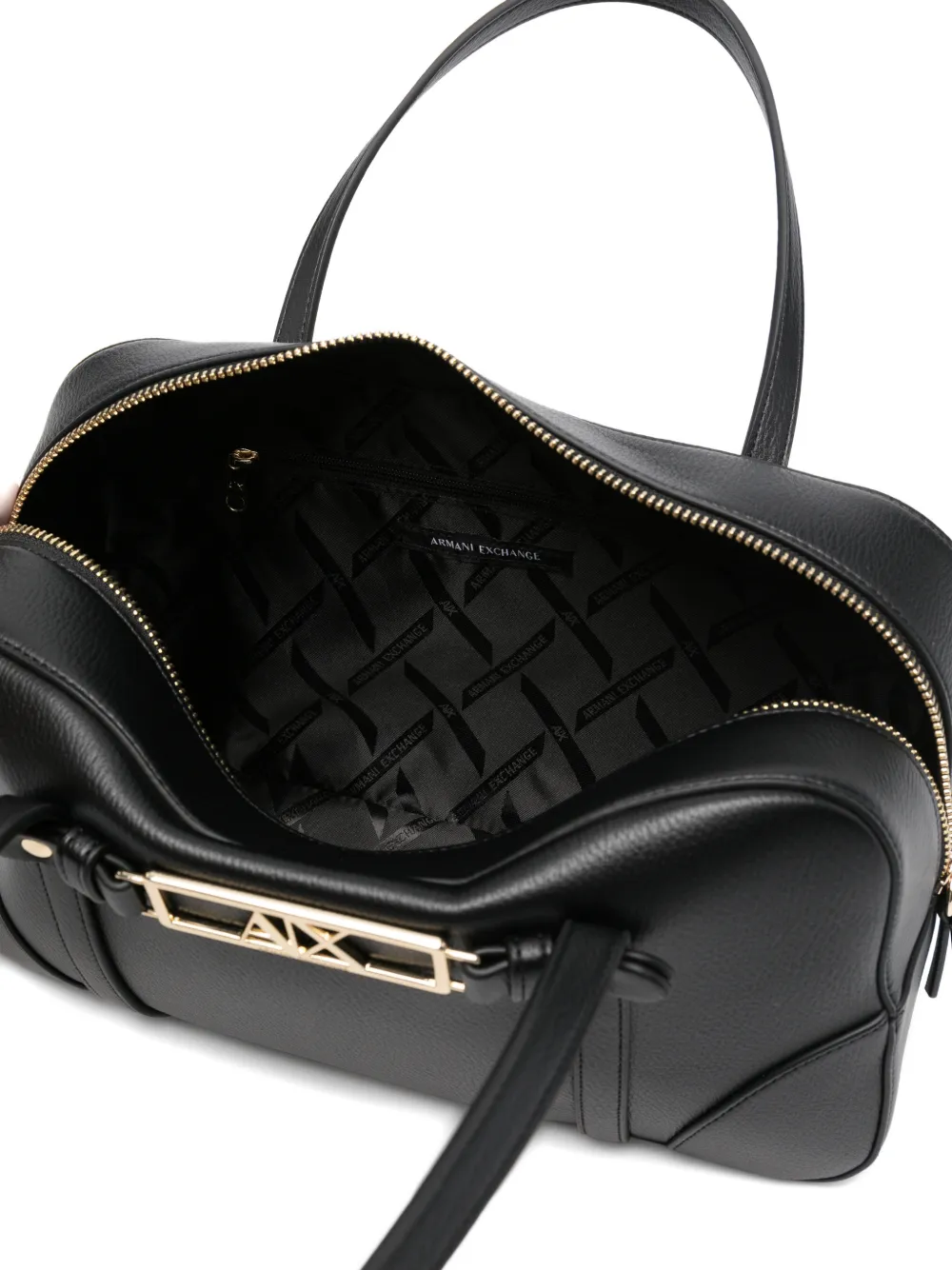 Armani Exchange Shopper met logoplakkaat Zwart