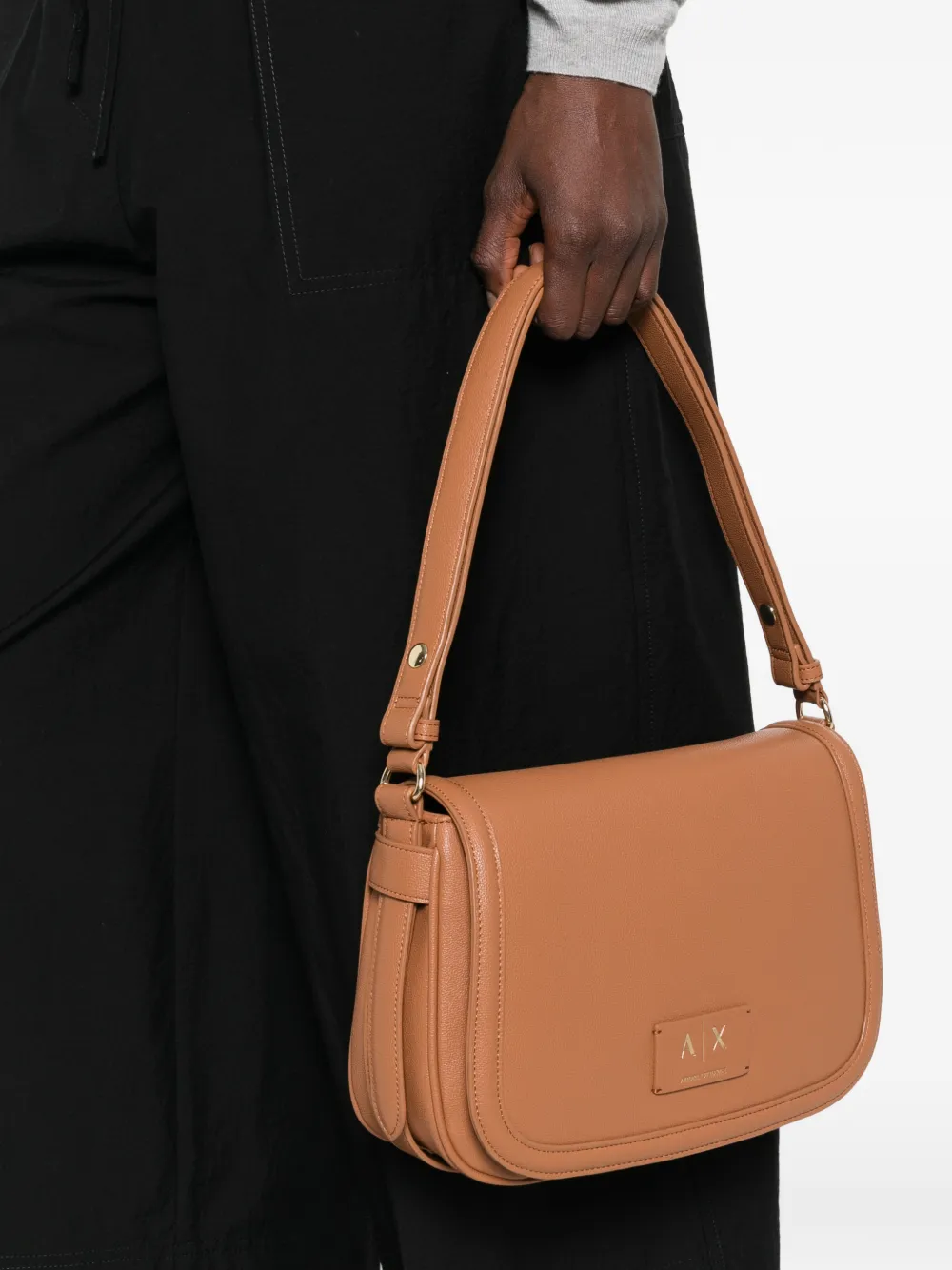 Armani Exchange Schoudertas met logopatch Bruin