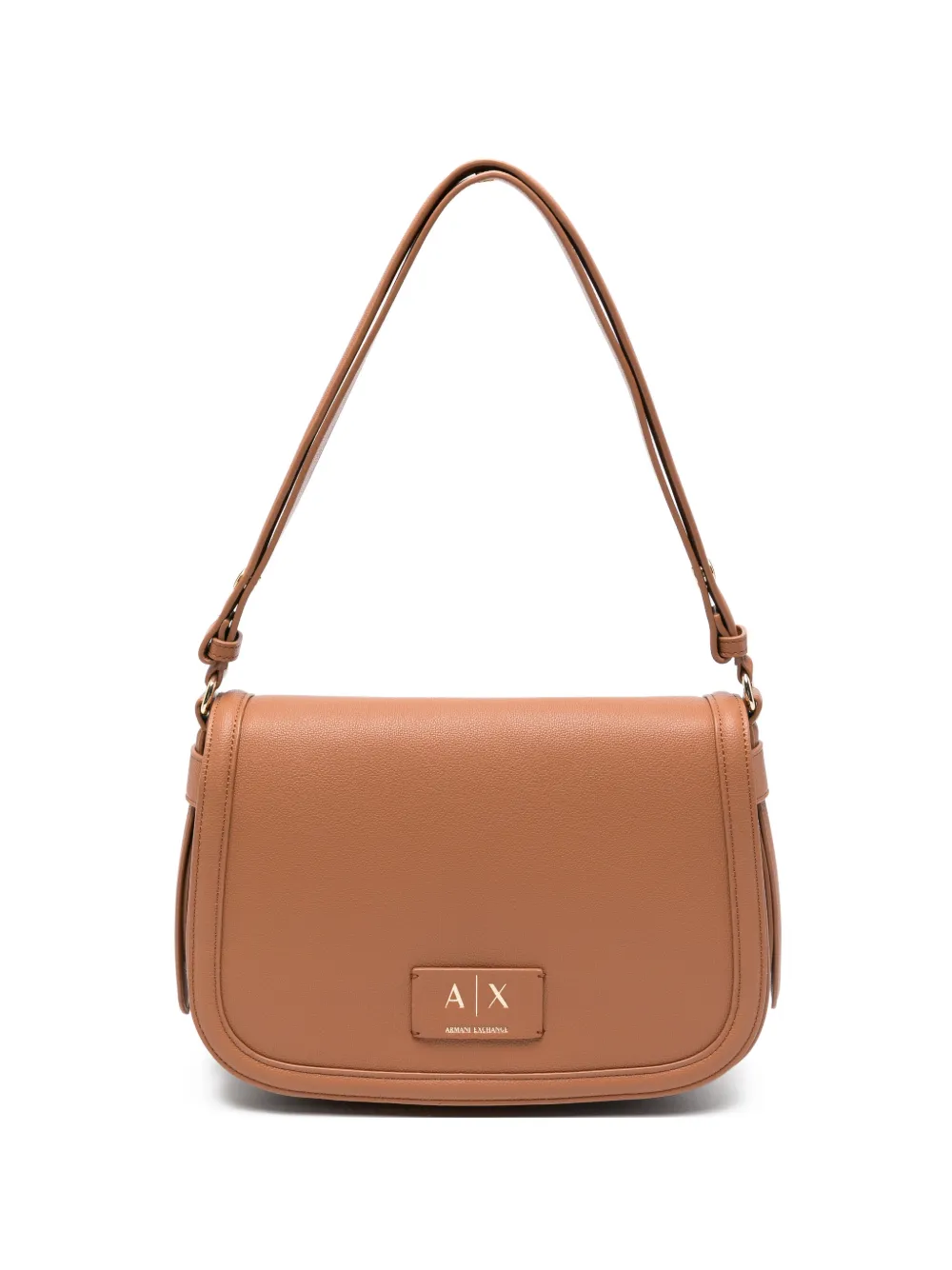Armani Exchange logo-patch shoulder bag - Marrone