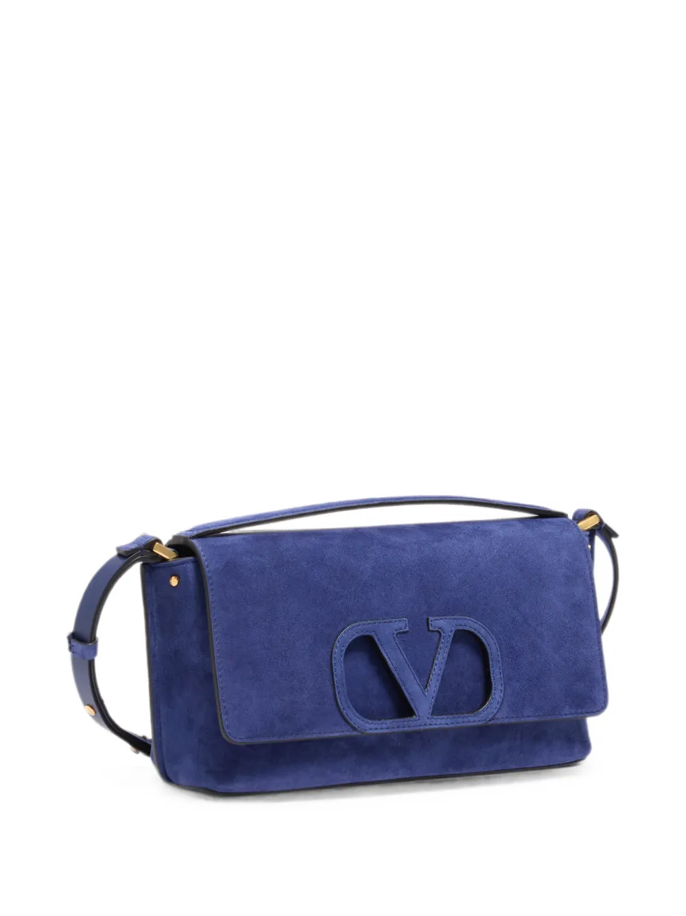 Valentino Garavani Fill Me suède schoudertas Blauw