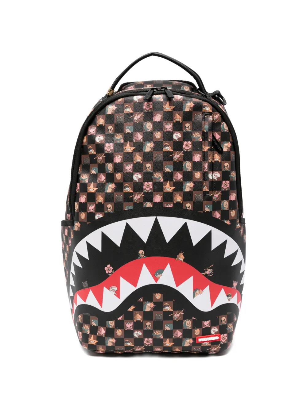 sprayground kid Shark Mouth checkered backpack - Nero