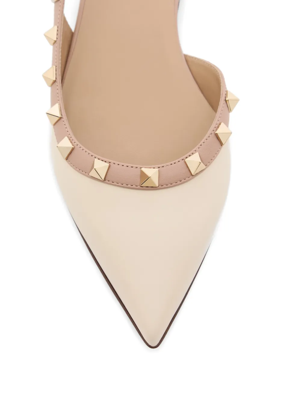 Valentino Garavani Rockstud kalfsleren pumps Beige