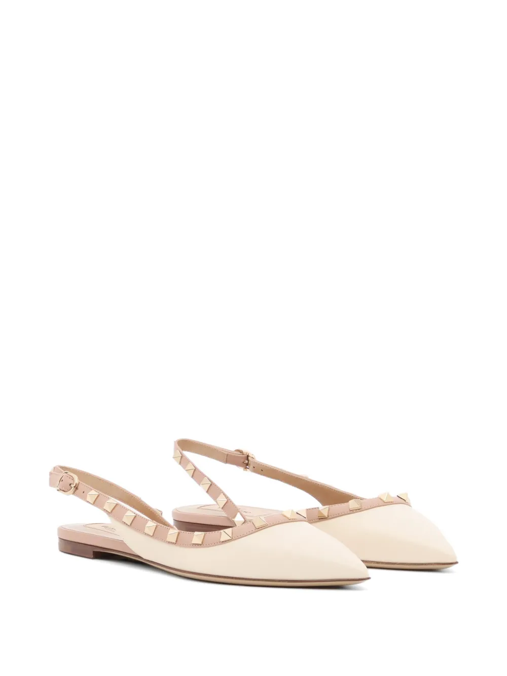 Valentino Garavani Rockstud kalfsleren pumps Beige