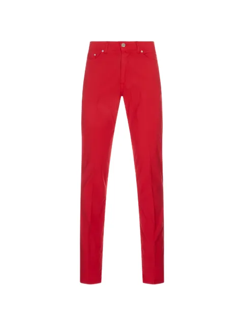 b settecento logo-patch slim-fit trousers