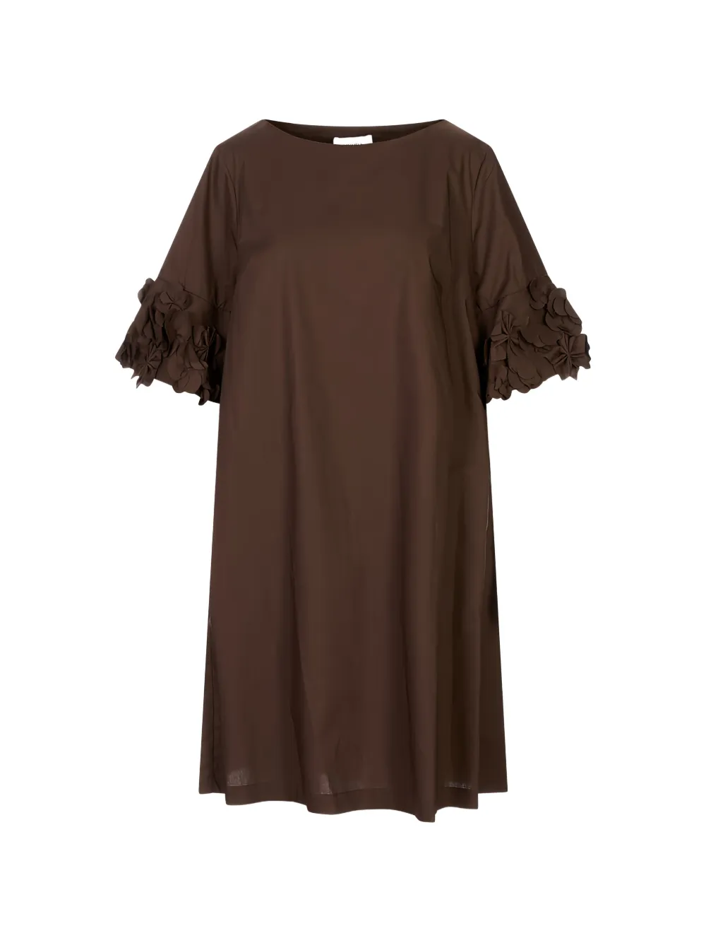 MeimeiJ floral-appliqué short-sleeve mini dress - Braun