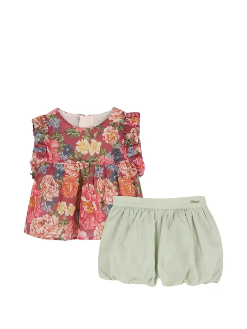 Chloé Kids floral-print ruffled set