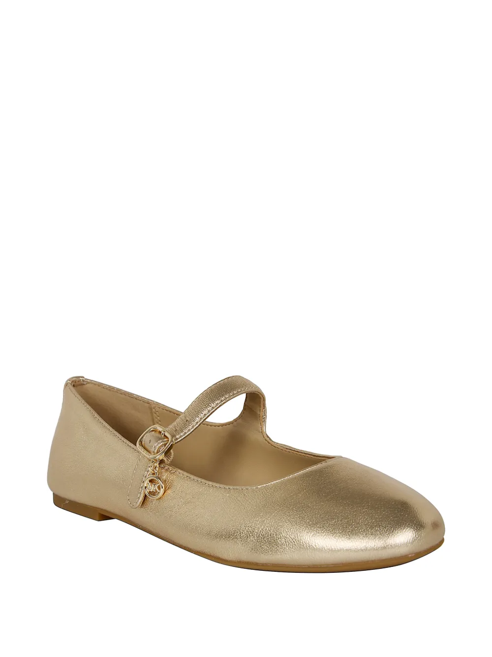 Michael Kors metallic leather Mary Jane ballet flats Goud