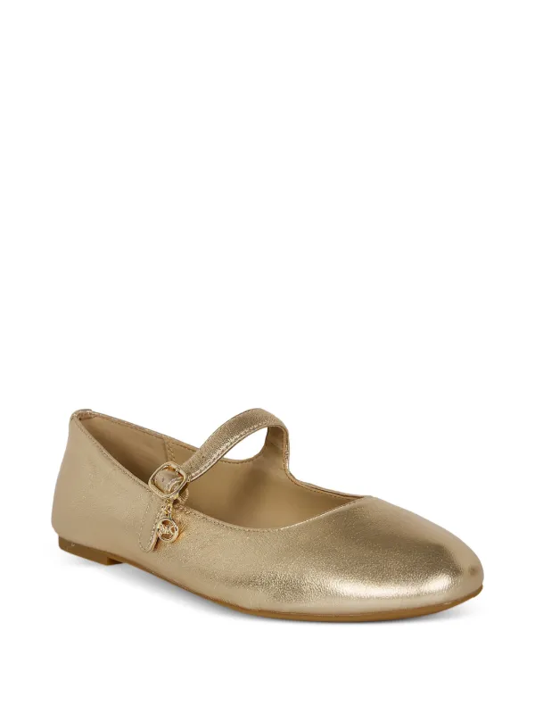 michael kors gold dress shoes Michael metallic leather Mary Jane ballet flats YGroup_fluorescents-halter-mini-dress