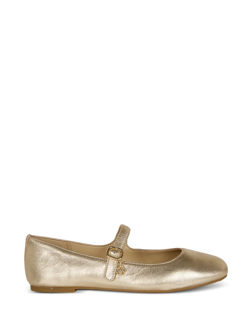 Michael Kors metallic leather Mary Jane ballet flats Goud