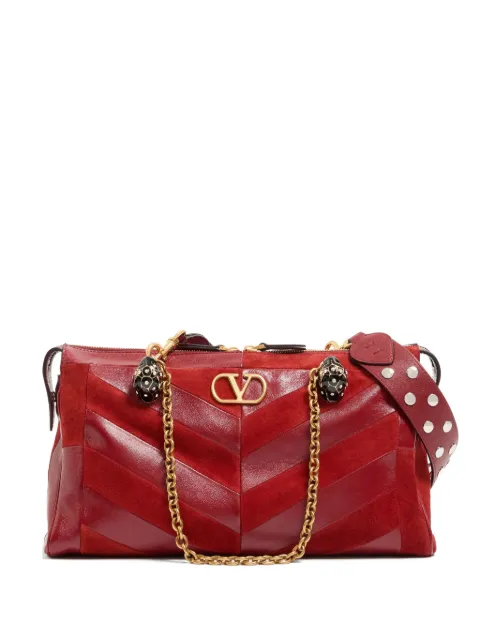 Valentino Garavani Panthea medium shoulder bag in suede and nappa with Chevron motif