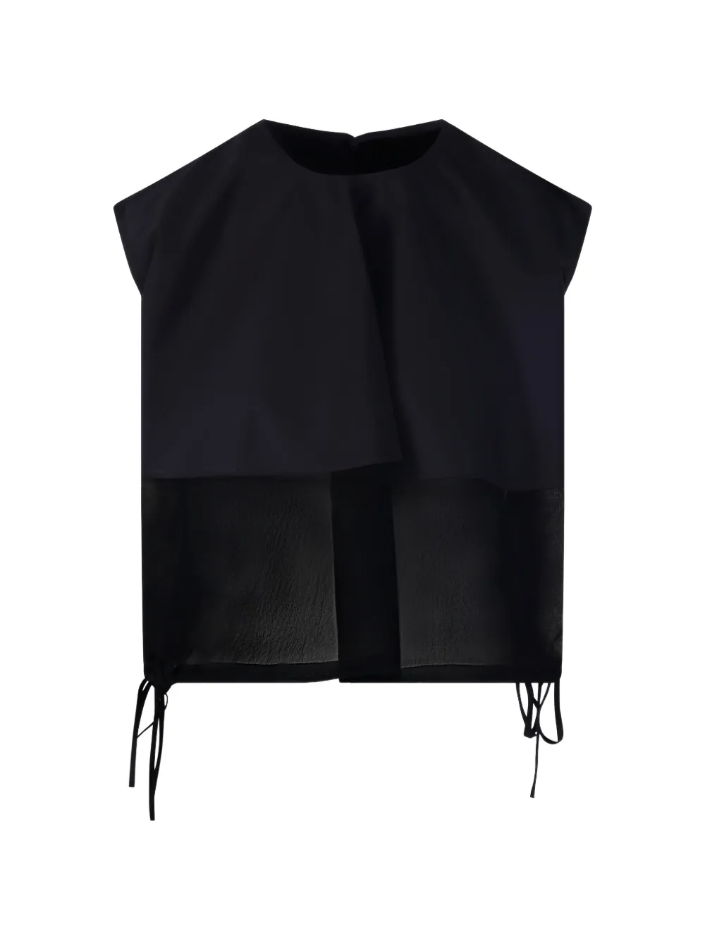 LITKOVSKA sheer-panel sleeveless top - Nero