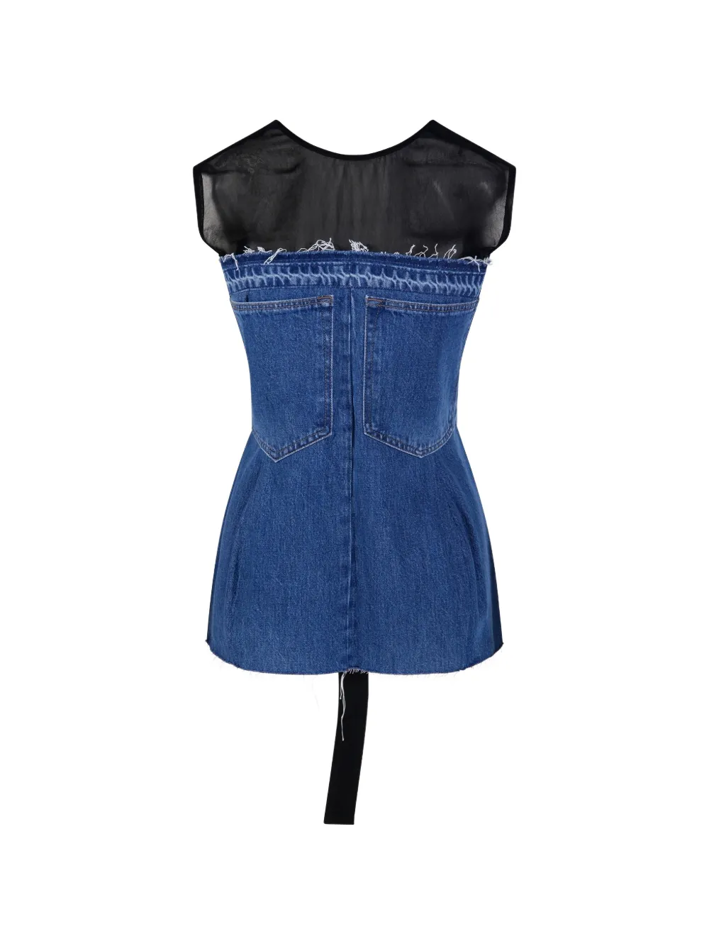 LITKOVSKA Getailleerde denim bustier Blauw