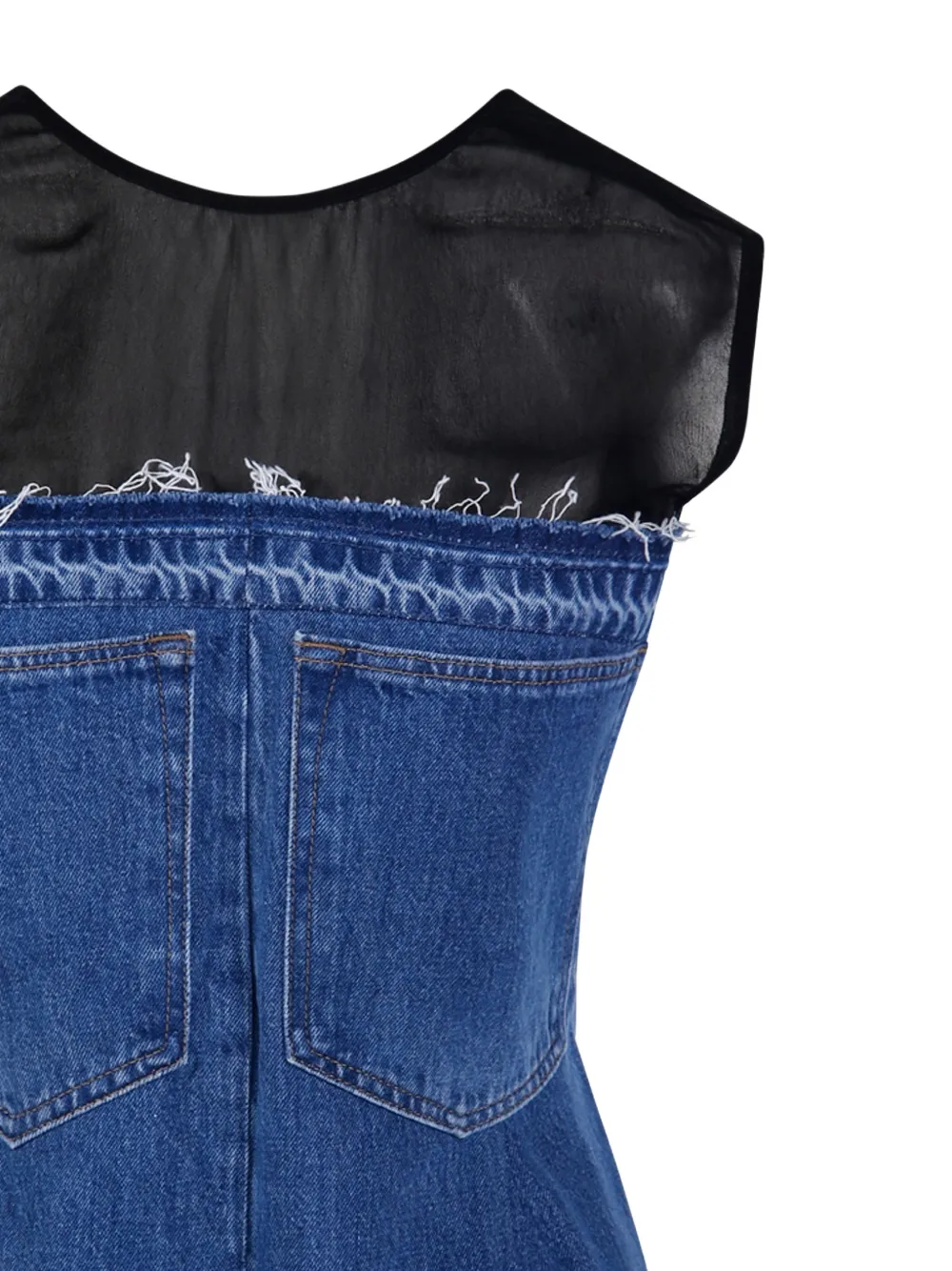 LITKOVSKA Getailleerde denim bustier Blauw