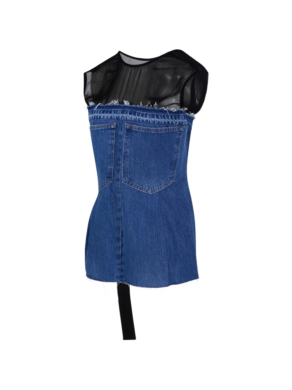 LITKOVSKA Getailleerde denim bustier Blauw
