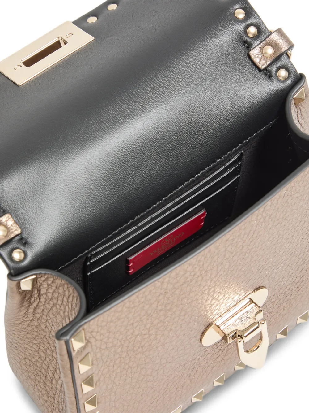 Valentino Garavani Kleine Rockstud handtas in korrelig kalfsleer Beige