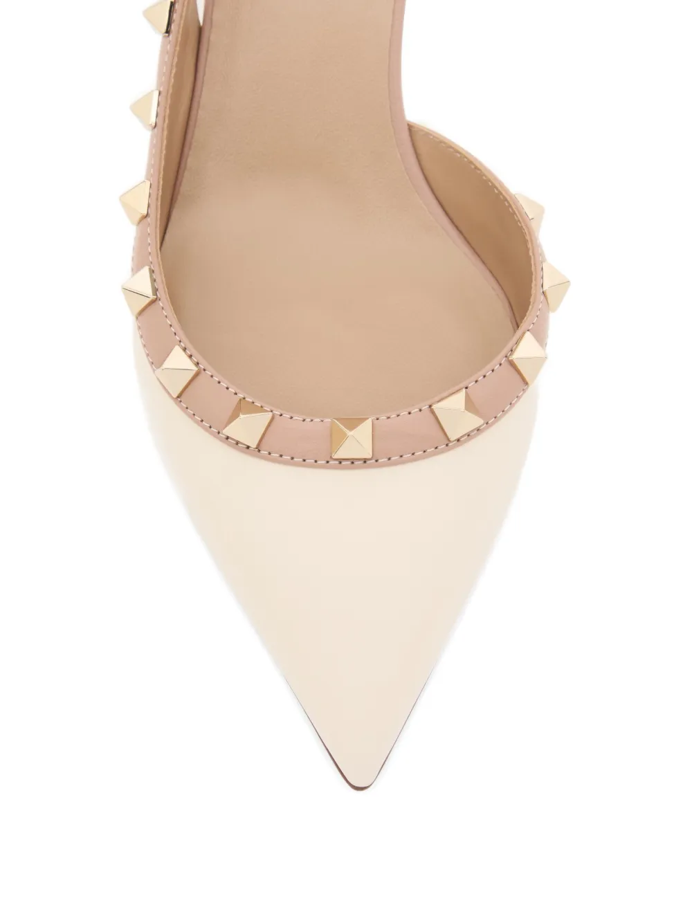 Valentino Garavani Rockstud kalfsleren slingback pumps 50 mm Beige