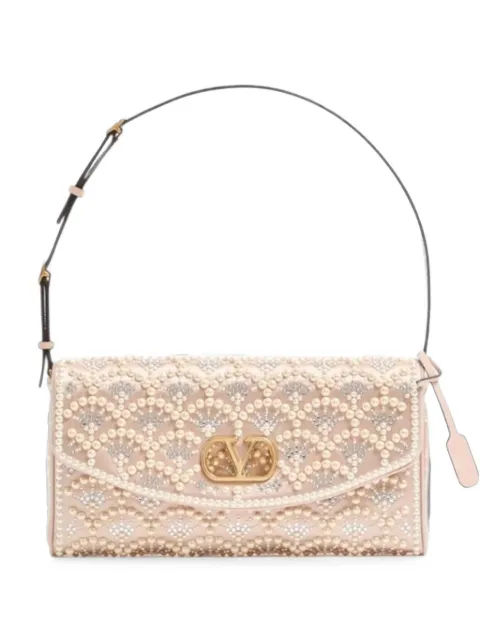 Valentino Garavani Devain small shoulder bag with pearls and rhinestones