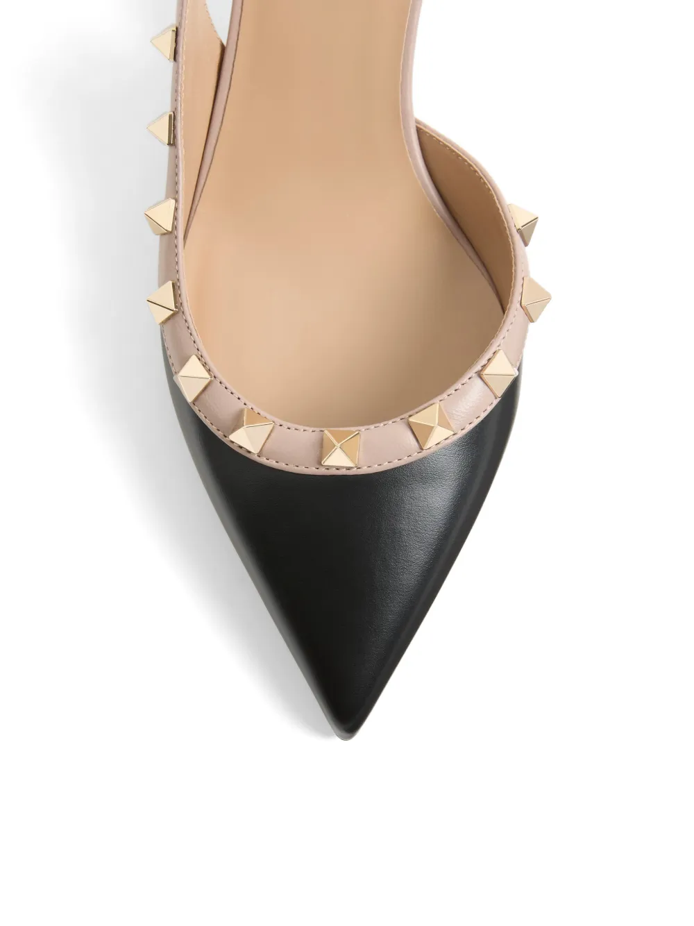 Valentino Garavani Rockstud kalfsleren slingback pumps 50 mm Beige
