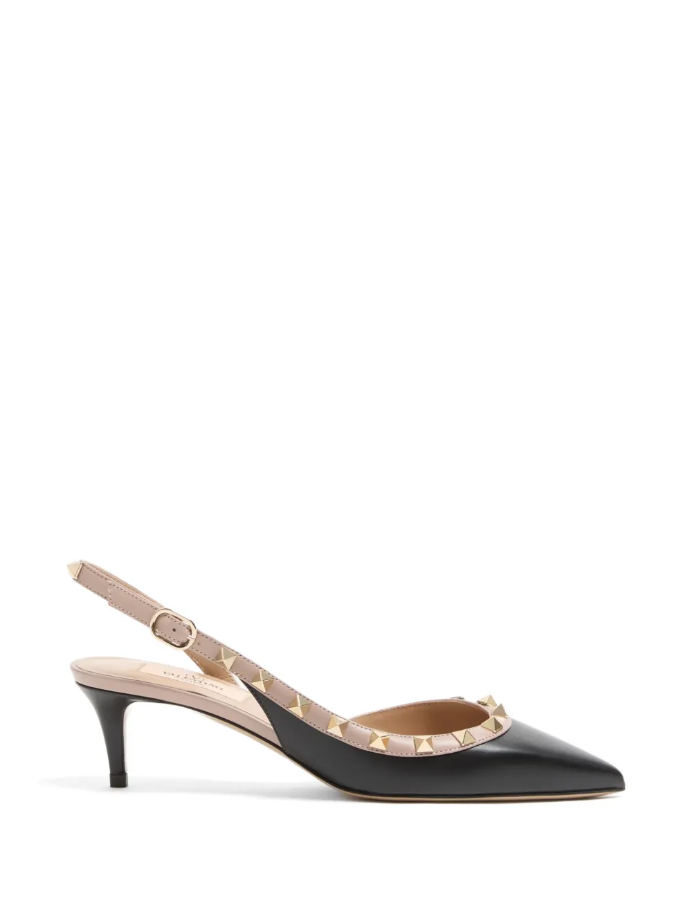 Valentino Garavani Rockstud kalfsleren slingback pumps 50 mm Beige