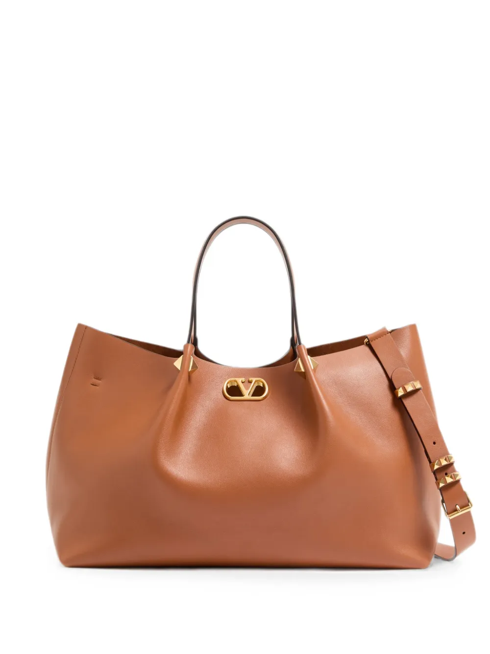 Valentino Garavani Borsa shopper grande in pelle - Toni neutri