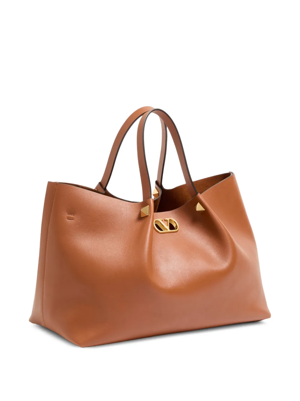 Valentino Garavani Grote shopper van soepel leer Beige
