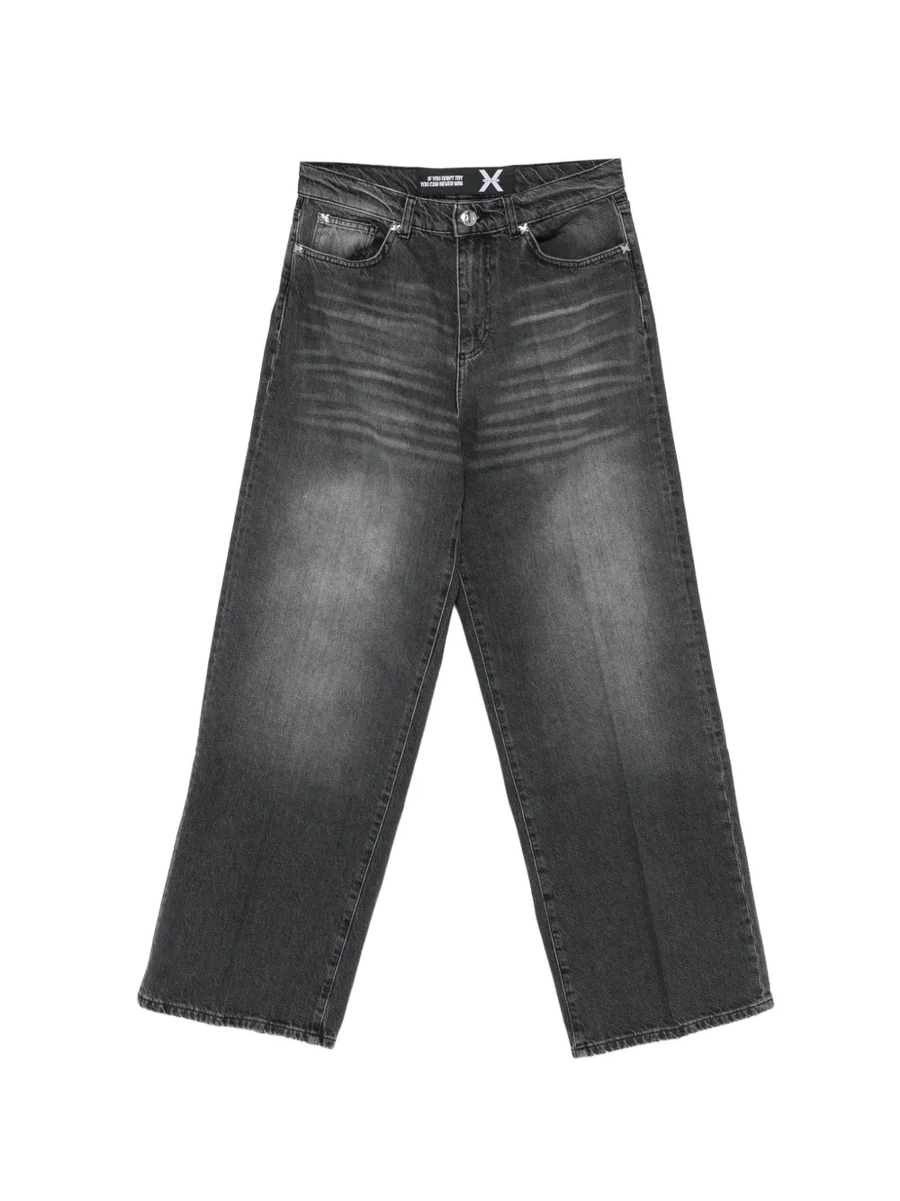 John Richmond faded-effect logo-plaque jeans - Grigio