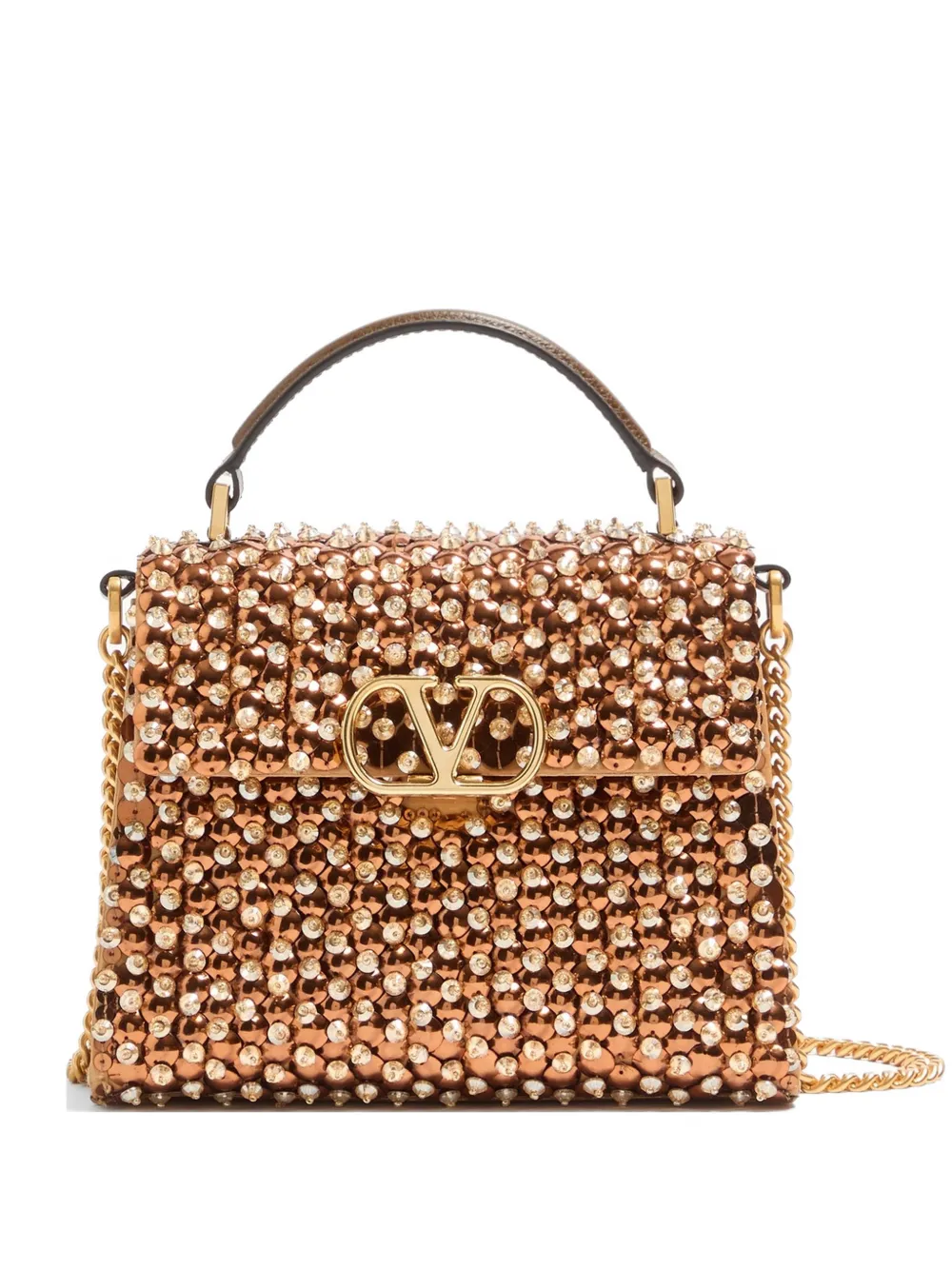 Valentino Garavani VSling embroidered mini handbag - Brown