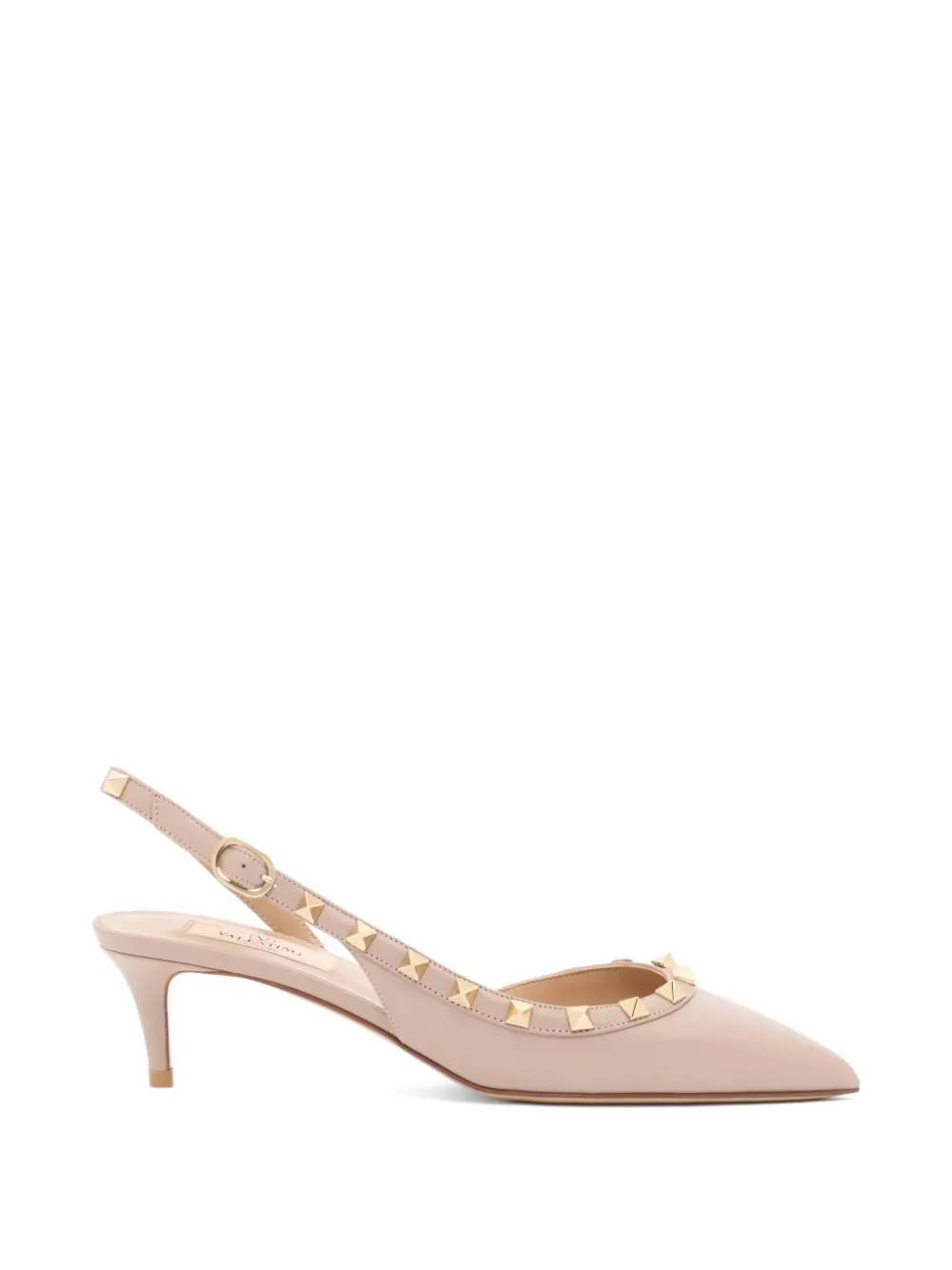Valentino Garavani Rockstud kalfsleren slingback pumps 50 mm Beige