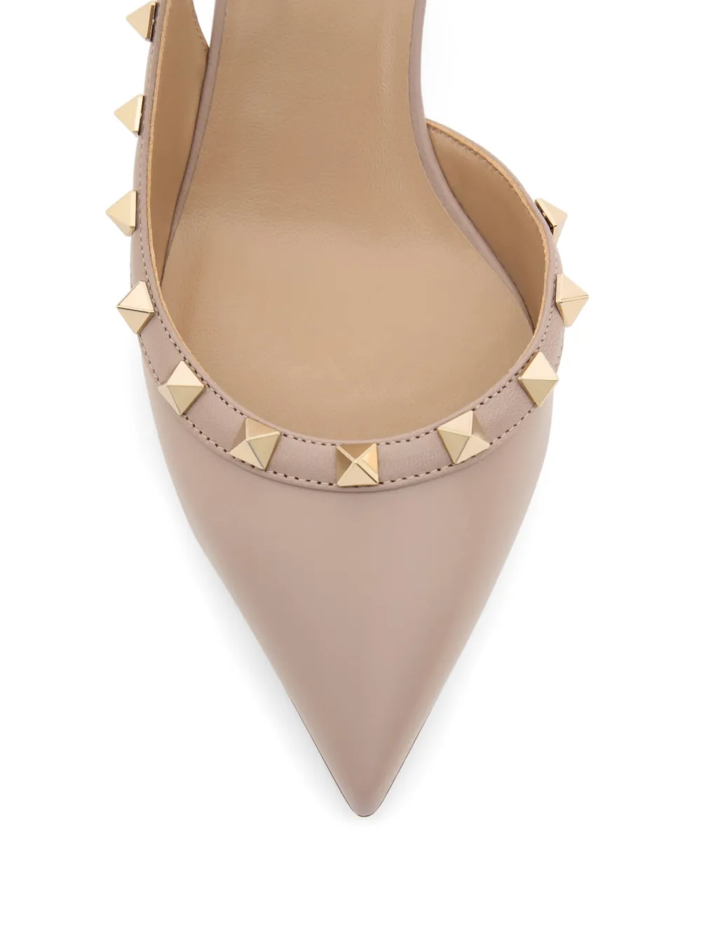 Valentino Garavani Rockstud kalfsleren slingback pumps 50 mm Beige