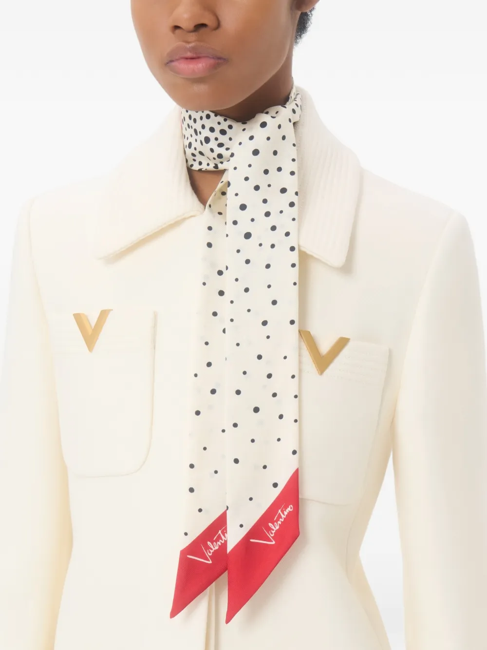 Valentino Garavani Little Stars Starry zijden sjaal Beige