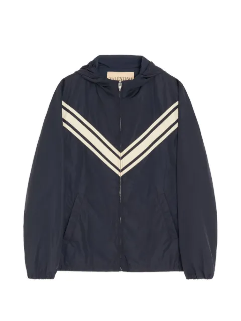 Valentino Garavani lightweight nylon hooded windbreaker with inlaid V