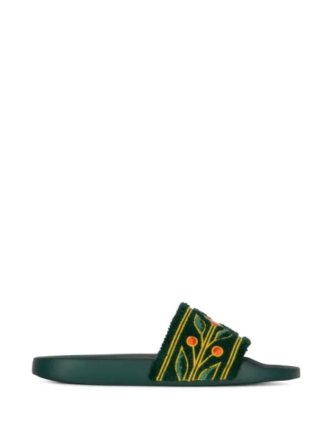 Casablanca Laurel Terry embroidered sandals