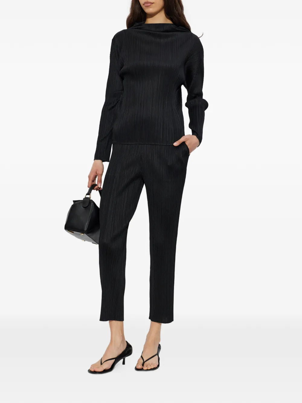 Pleats Please Issey Miyake Broek met plissé effect Zwart