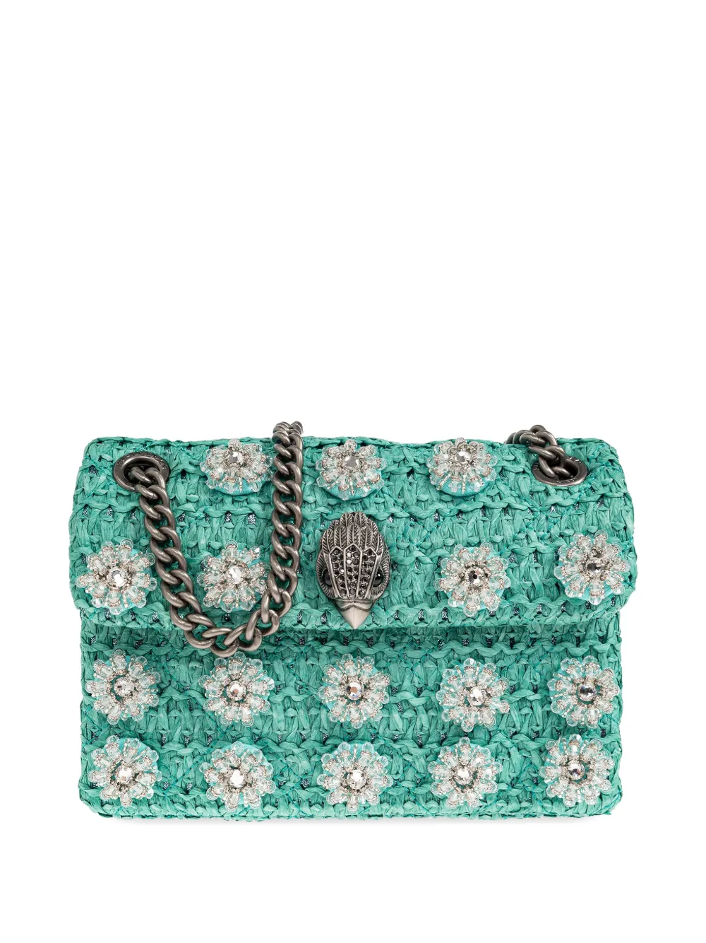 Kurt Geiger London mini Kensington crystal-embellished cross body bag - Verde