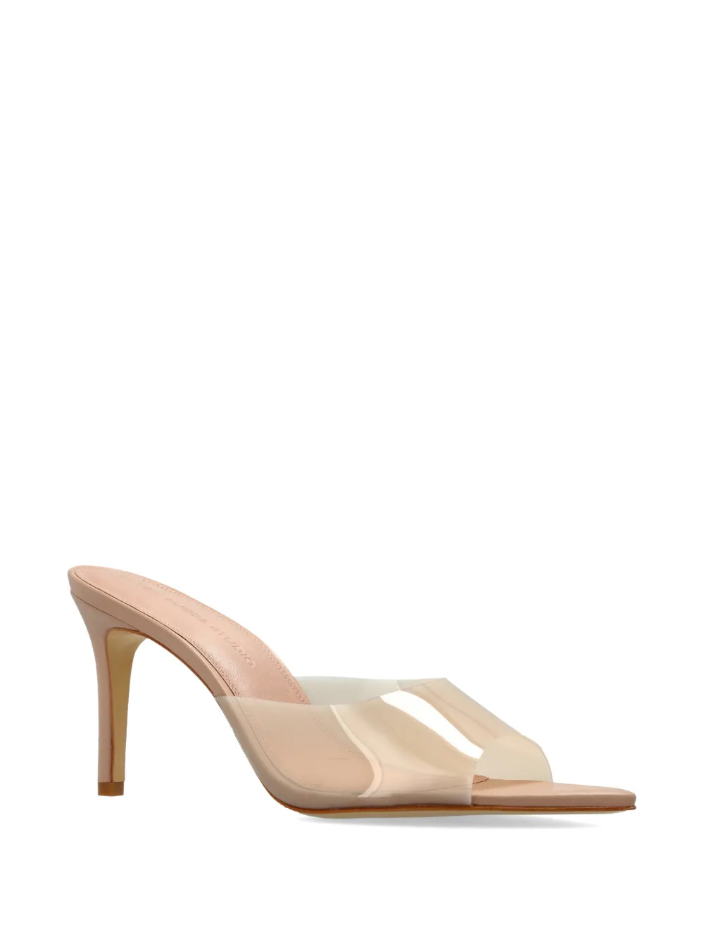 BLACK SUEDE STUDIO Elle transparent-strap pointed-toe mules Beige