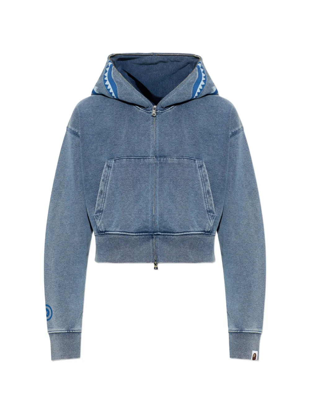 A BATHING APE® Shark cropped hoodie - Blu