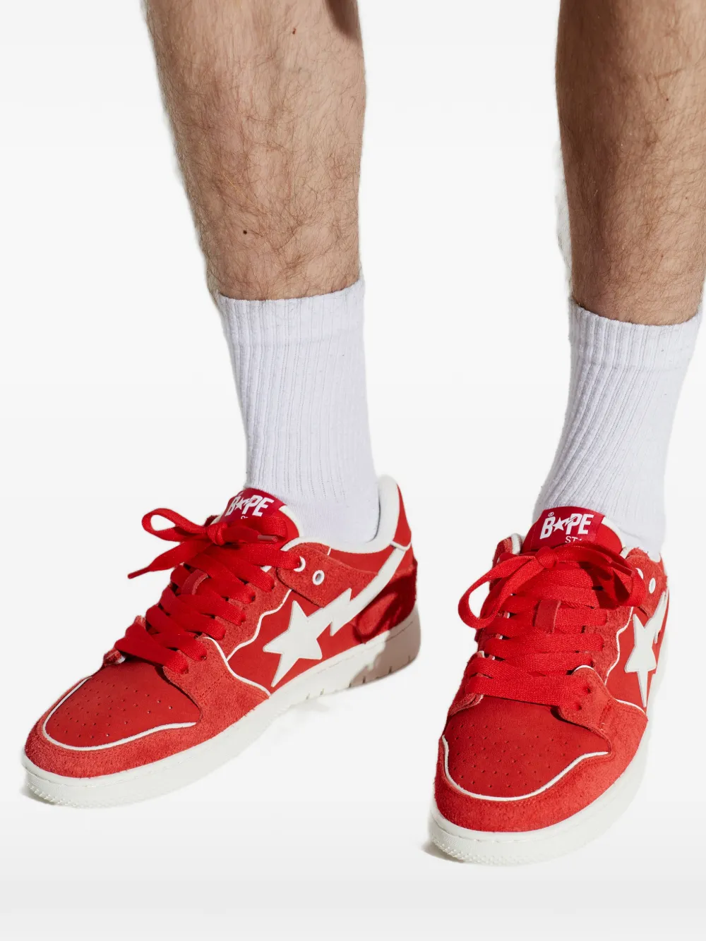 A BATHING APE Sk8 Sta low-top sneakers Rood