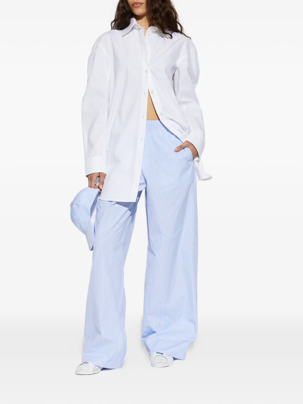  A.p.c. Pantalones Anchos A Rayas - Azul 