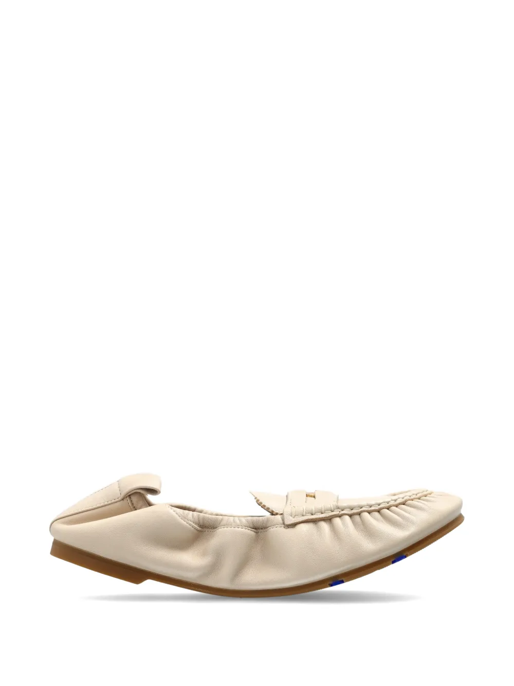 Burberry Fawn ruched leather ballet flats - Toni neutri