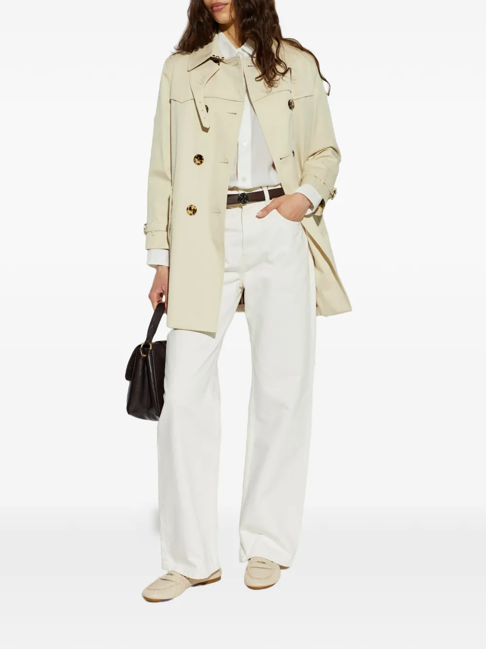 Burberry Fawn ruched leather ballet flats Beige