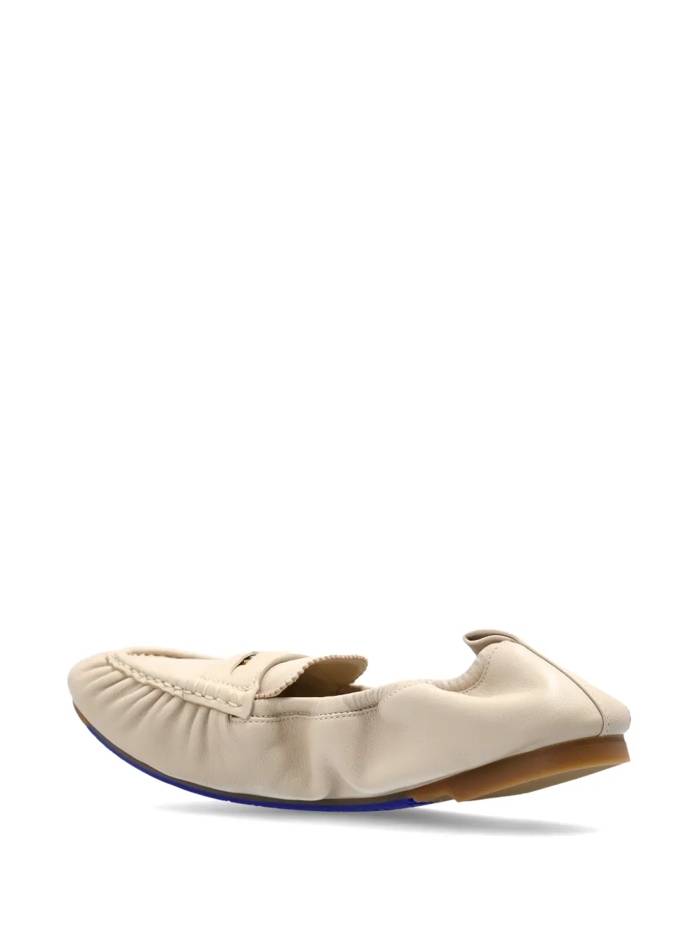 Burberry Fawn ruched leather ballet flats Beige