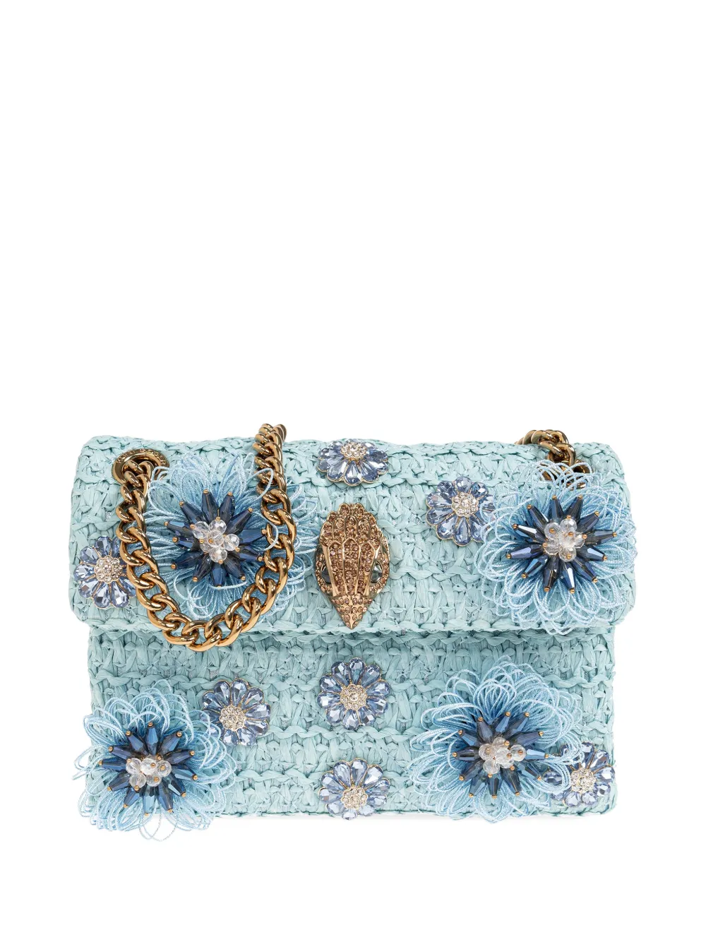 Kurt Geiger London mini Kensington floral-embellished shoulder bag - Blu
