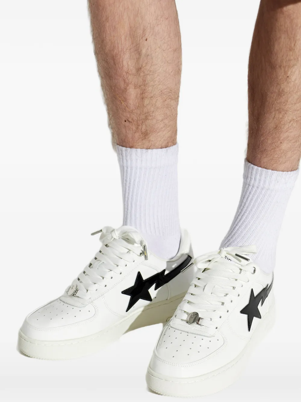 A BATHING APE Bape Sta leather sneakers Wit