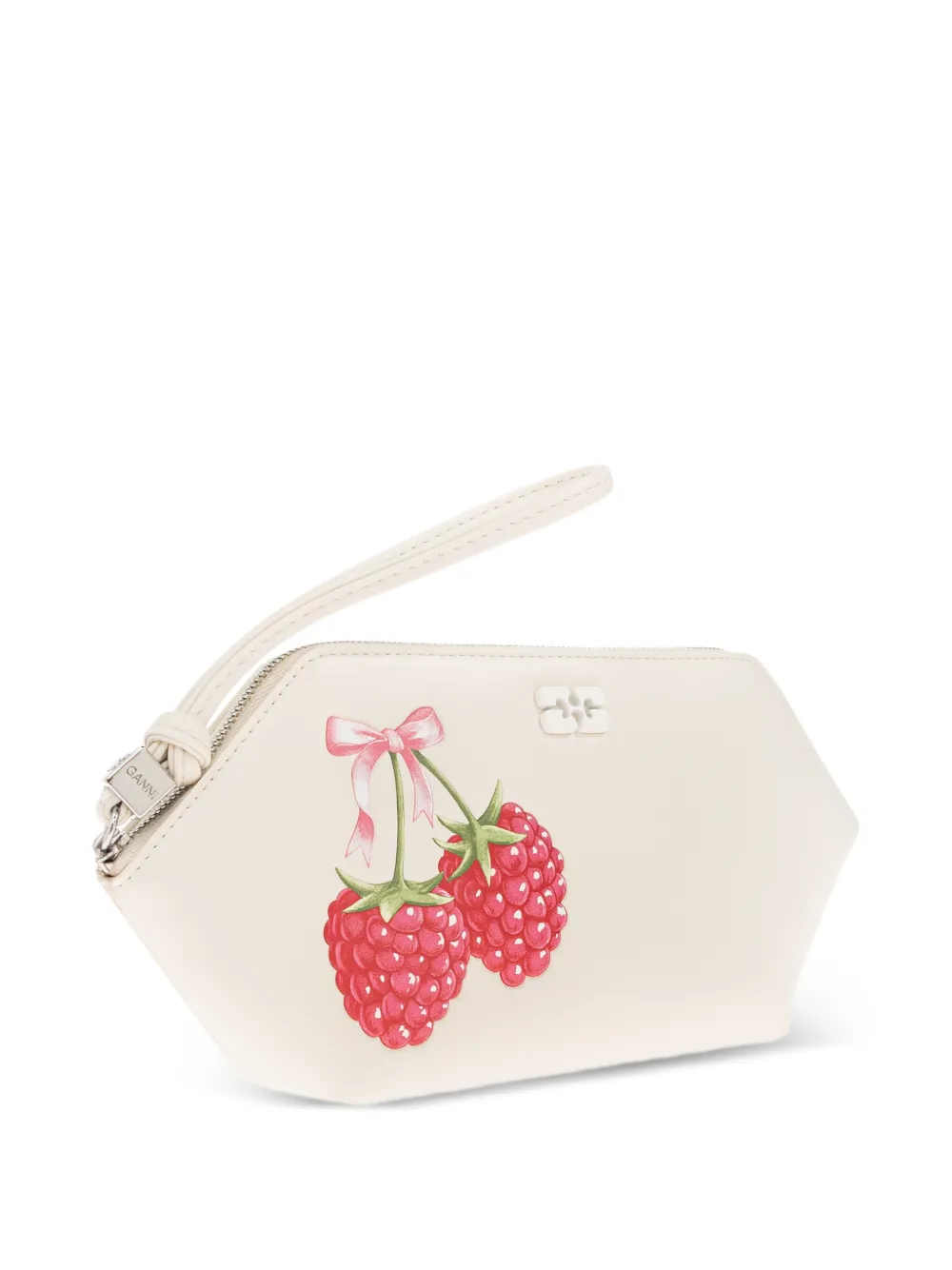GANNI Bou buidel met frambozenprint Beige