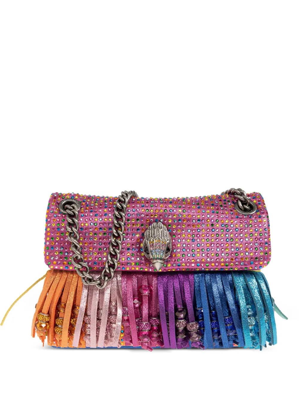 Kurt Geiger London mini Kensington fringed shoulder bag - Rosa