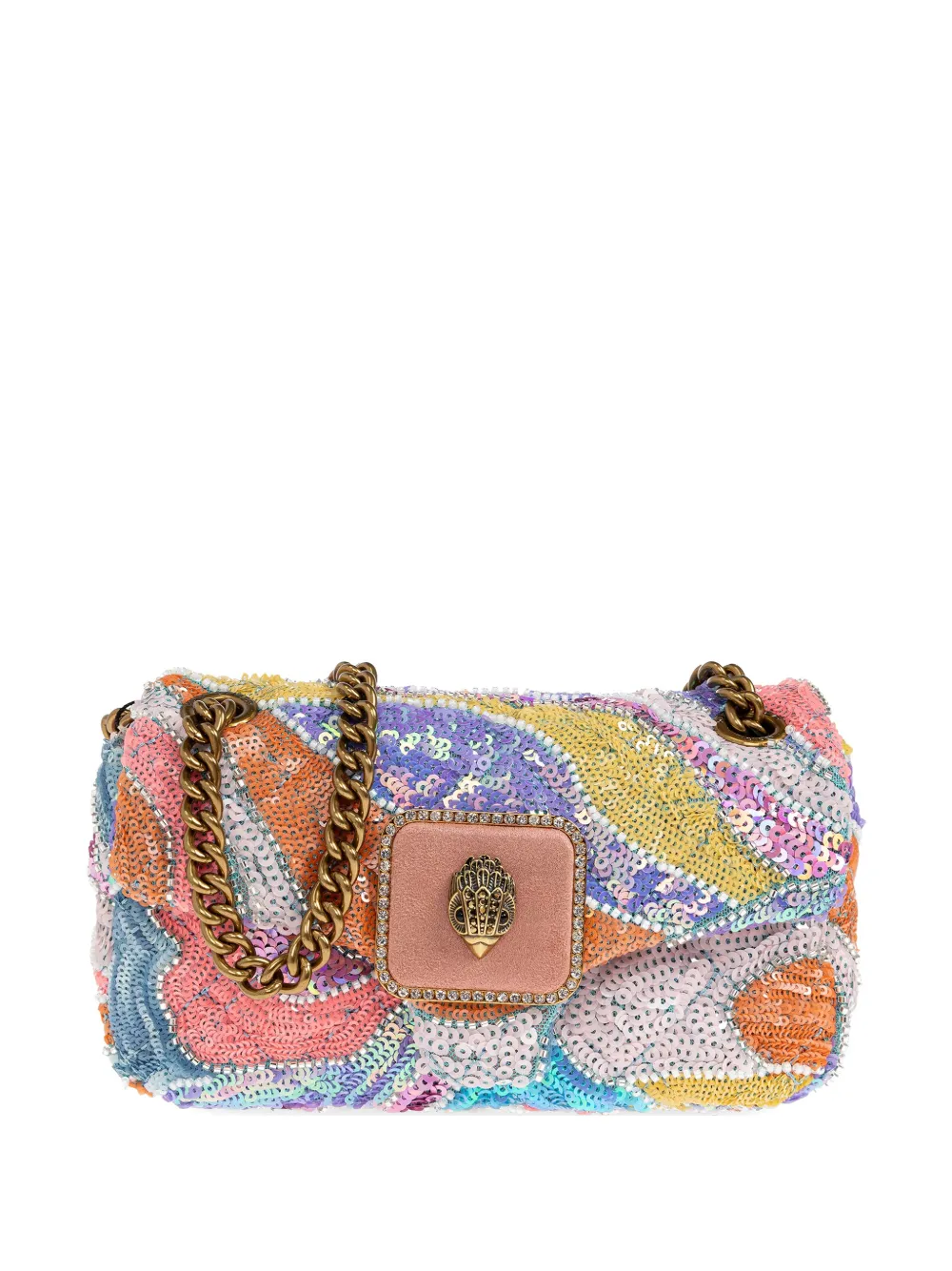 Kurt Geiger London Mini Pimlico sequin-embellished shoulder bag - Rosa